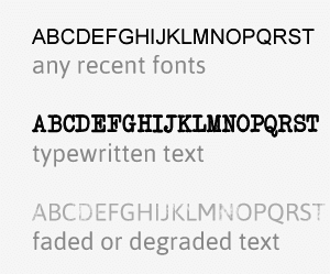 An image displaying how text is converted using OCR (Optimal Character Recognition) technology