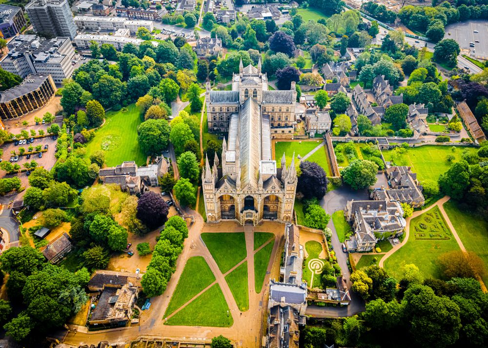 Peterborough Cathedral, also known as Saint Peter's Cathedral, UK.